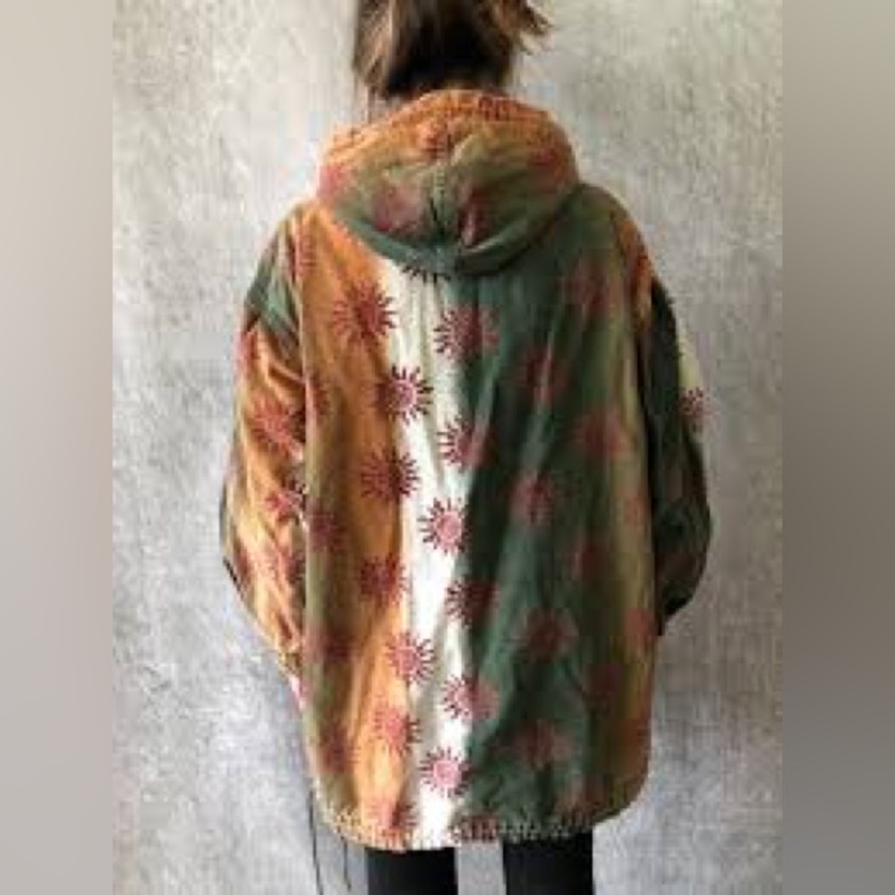 Europa Vintage Indie Hippie Bohemian Hoodie Windbreaker Jacket